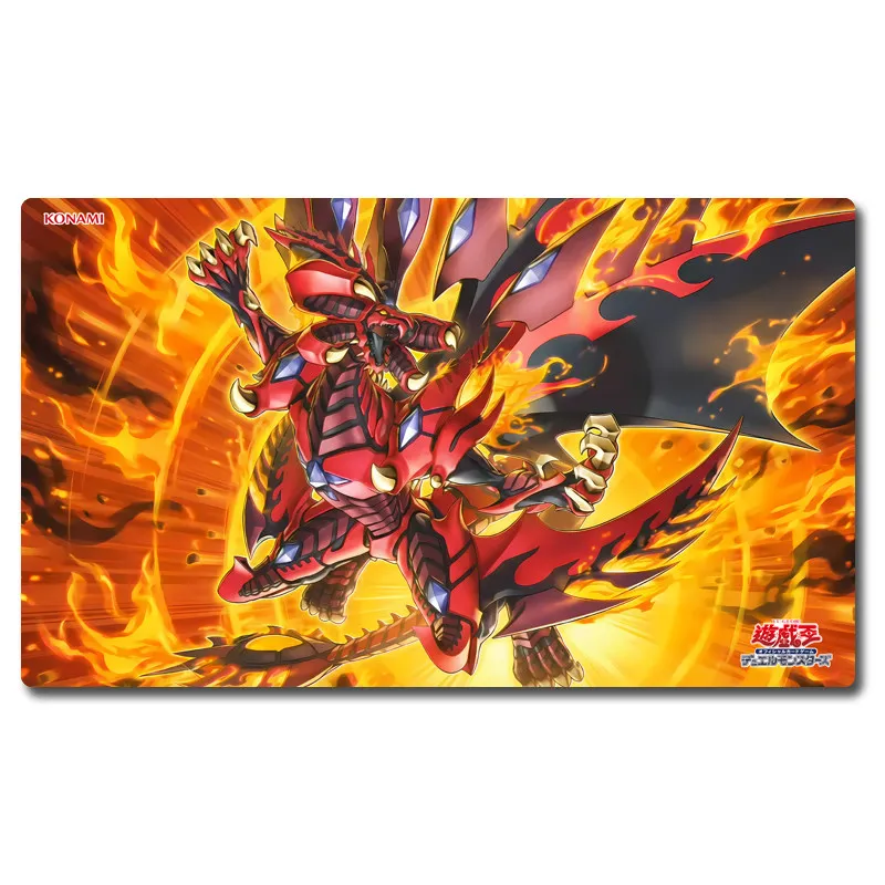 

600X350X2 мм DIY Yu-Gi-Oh! (Набор для творчества) Игровой коврик Ocg Red Supernova Dragon для карточных игр, одиночная игра, дуэль, подарок, игрушка