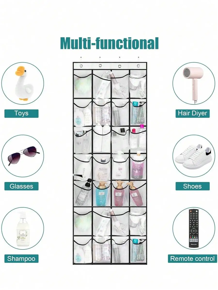 Hanging Over-The-Door Shoe Organizer With 14/28/35 Mesh Pockets For Closet, Bedroom, Entryway, Bathroom And Pantry Storage - view 4