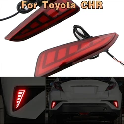 LED 2Functions Car Rear Bumper LED Fog Lights Lamps Brake Light for Toyota CHR C-HR 2018 2019 2020 2021 2022 Accessories