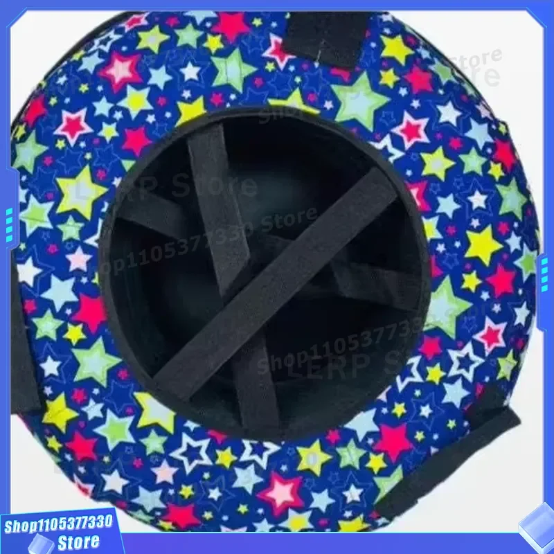 Heavy Duty Snow Tube Sled with Custom Printed Cloth Cover and Webbing Handle for Winter Skiing Rental Home Use Outdoor Fun