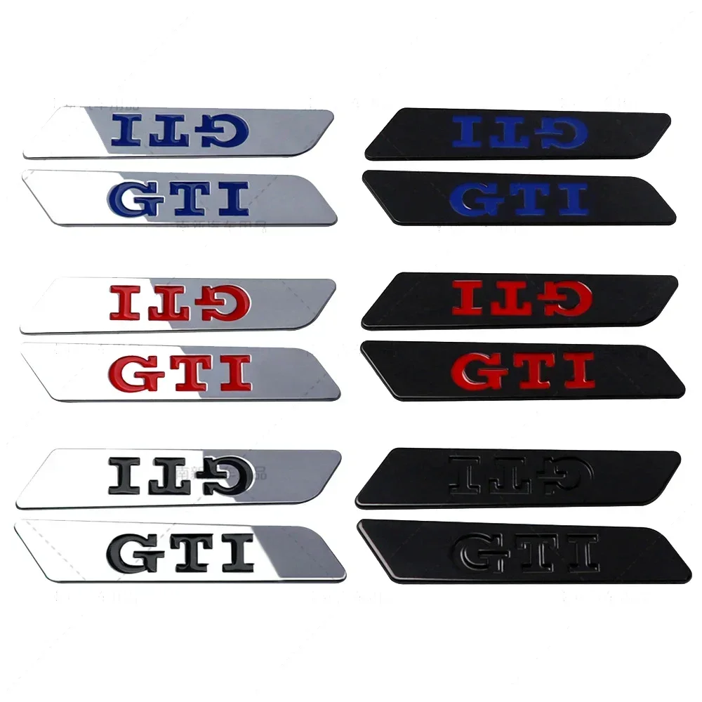 for Volkswagen VW GTI MK5 Passat Polo Golf 3 Jetta Tiguan Beetle Touran Metal Car Side Emblem Fender Badge Bumper Strip Stickers