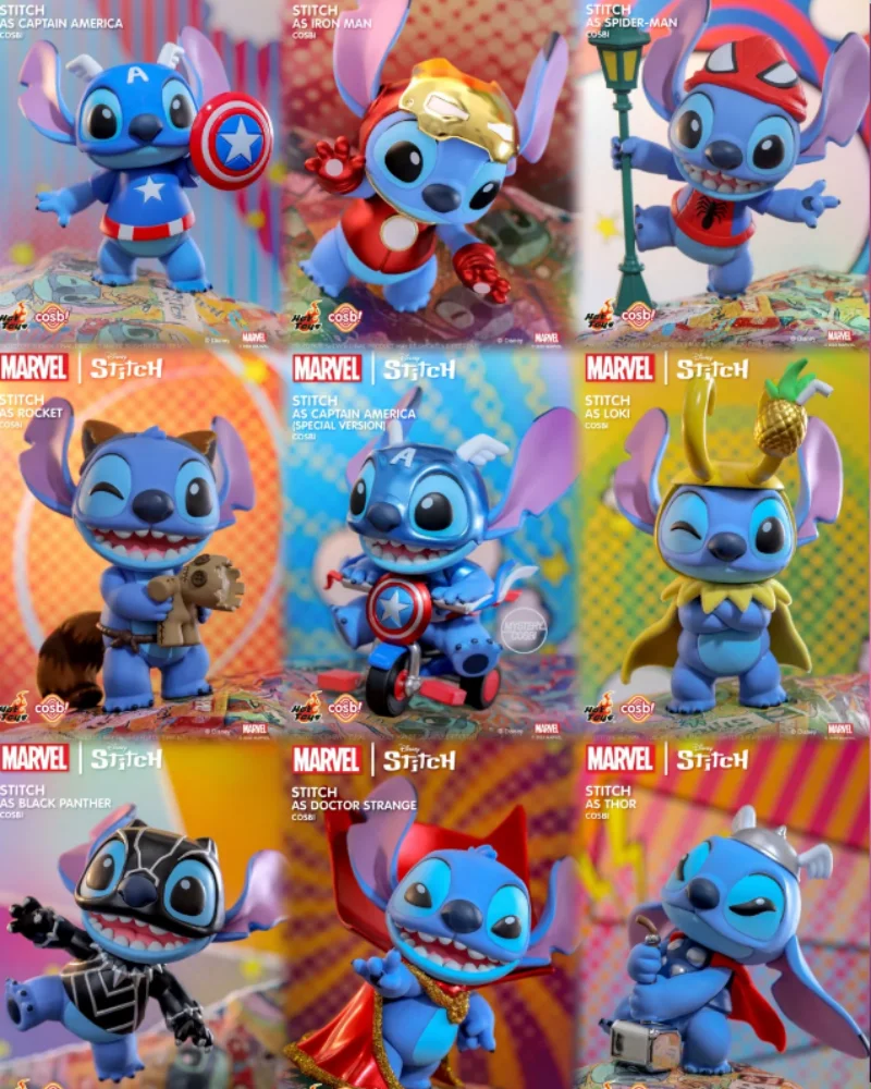 

Presale 2025 New Stitch As Avengers Ironman Thor Loki Blind Box Anime Figure Mystery Box Gift Doll