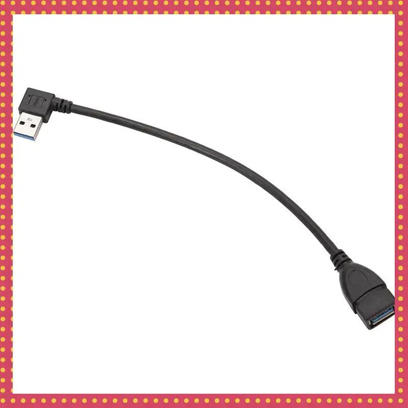 

B74A 5X USB 3.0 Угол 90 градусов Удлинительный кабель «папа-мама» Переходной шнур для передачи данных слева