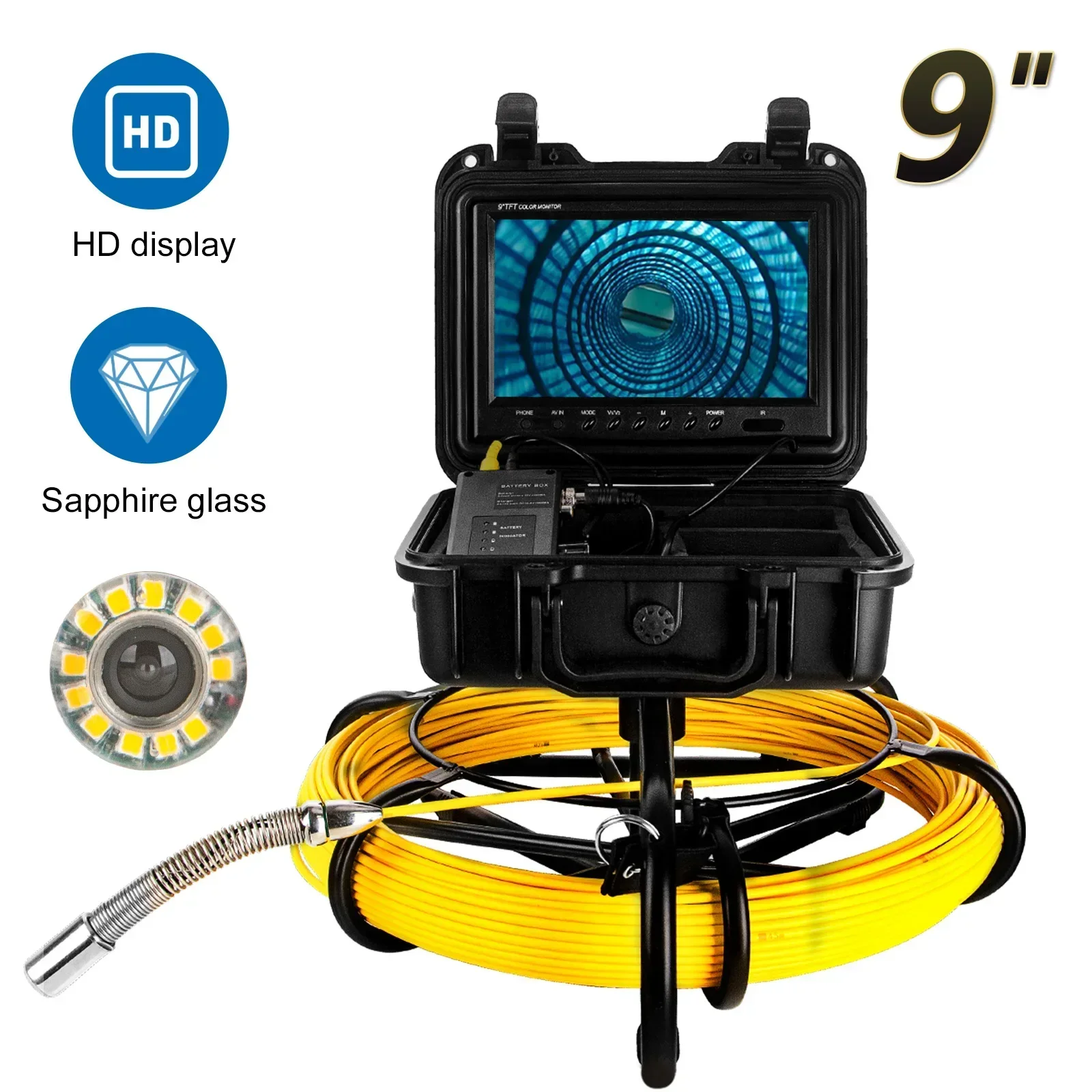 Auto self balancing Endoscope pipe   CCTV   pipe inspection   23mm with 512hz sonda transmitter and 512hz locator