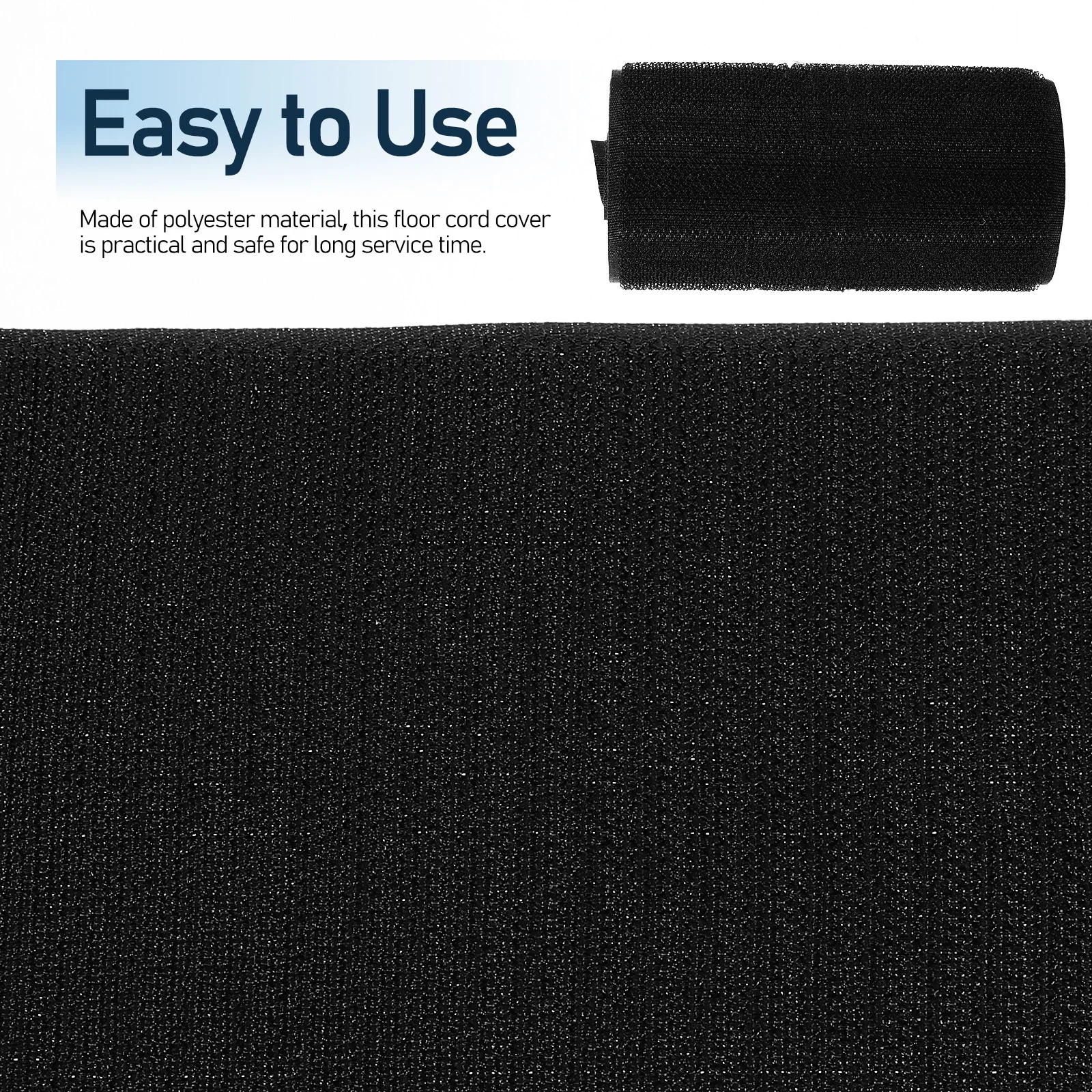 

2Pcs Floor Cord Concealer Cable Management Carpet Cover Wire Protector for Floors Sturdy Reusable Hook Surface