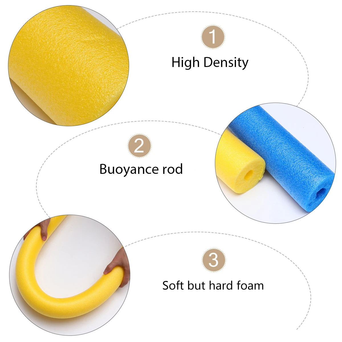 

2 Pcs Buoyancy Rod Swim Noodles Inflatable Water Float Aid Pool Floats Foam Floating Child