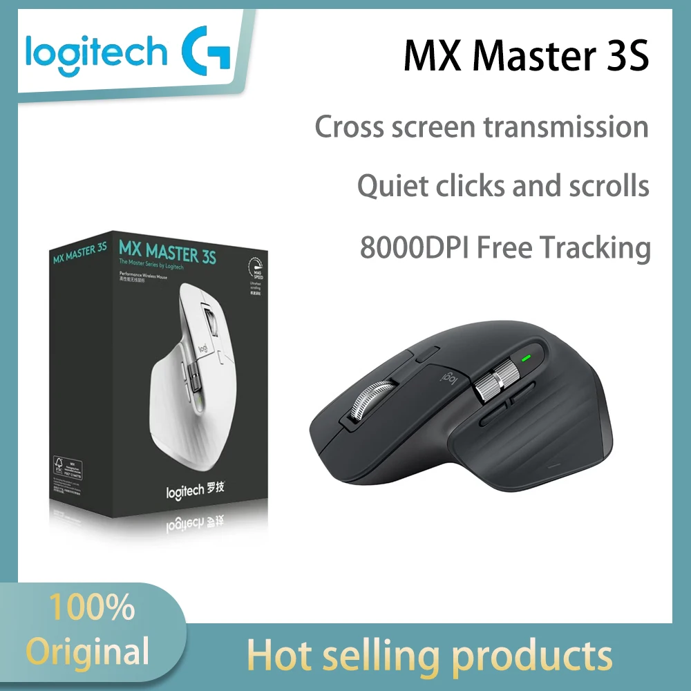 

Logitech Master Series MX Master 3S Wireless Bluetooth Mouse Office Silent Dual Mode Ergonomic Type-C MAC iPad (Bolt Receiver)