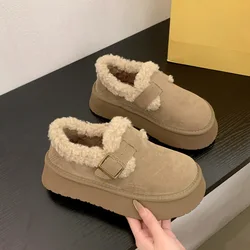 Scarpe da donna con nodo a fiocco piattaforma tutto-fiammifero punta tonda bocca superficiale autunno Casual scarpe da ginnastica femminili mocassini zoccoli a farfalla in pelliccia Mocc