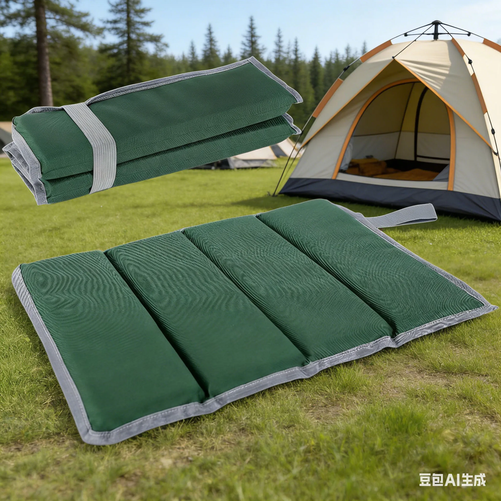 Picnic Seat Cushion Four Fold 35*28*1.5cm Silver-Coated Oxford Cloth Portable Dust-proof Moisture-proof Pad Camping Accessories