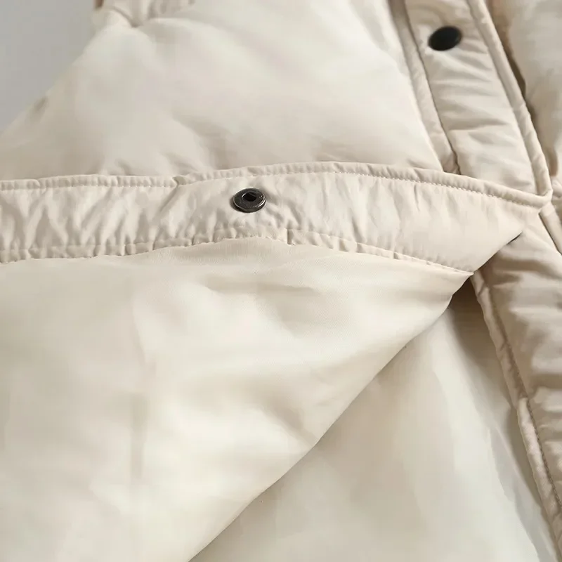 Frauen Parkas Stehkragen Einreiher Mäntel Herbst Winter Weste Mantel Ärmellose Casual Westen Elegante Jacken Dicke Warme 2024