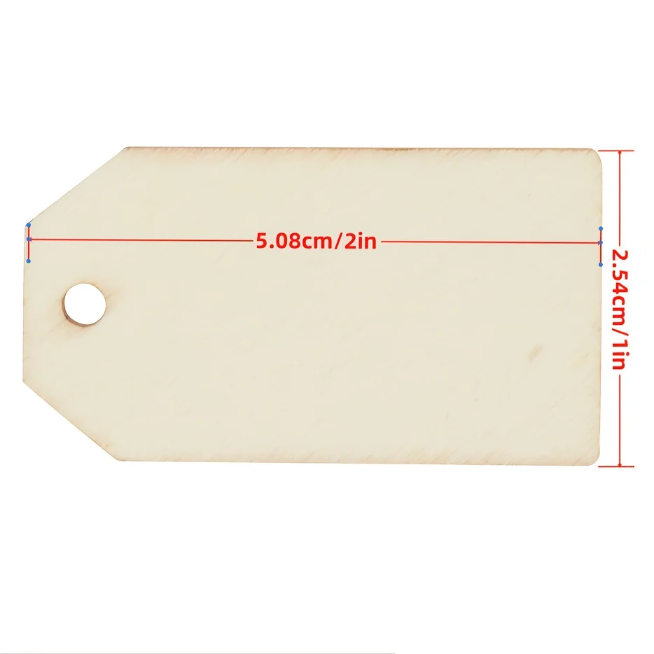 60Pcs 1X2in Unfinished Wood Tags Craft Labels for Home DIY Craft Supplies Gift Wedding Decorations