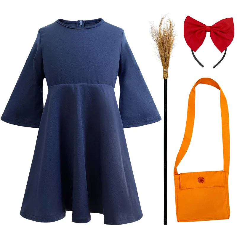 is kiki's dress black or blue Little Witch Kiki Cosplay Costume Anime Halloween Tamanhos:XL status_US  Watch AW26 Ava's birthday party~ Theme