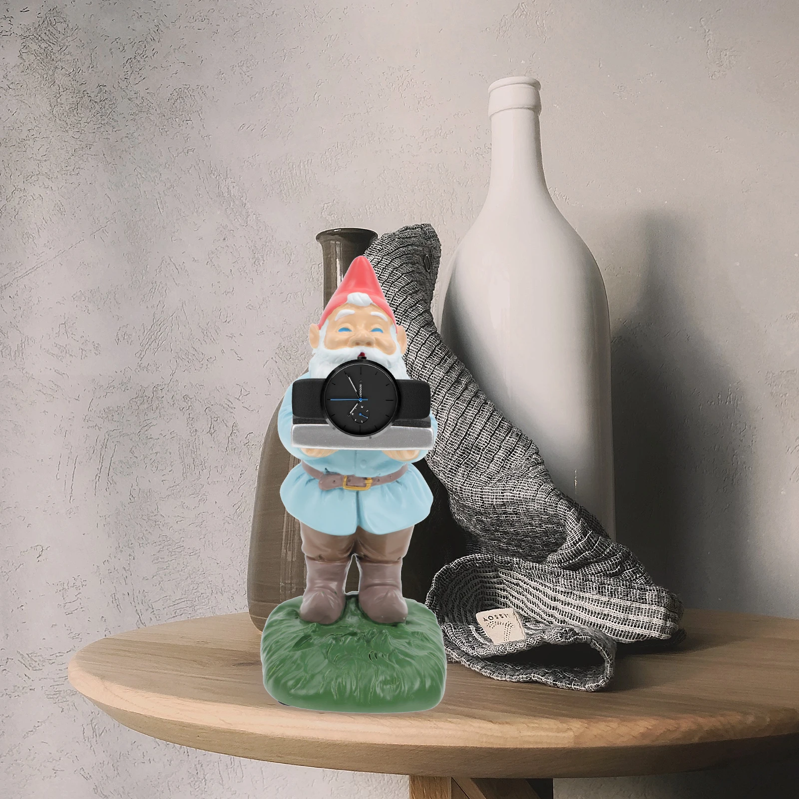

Resin Gnome Watch St Desktop Decor Mini Statue nament Storage Rack Figurine Fall Decor Dwarf Craft Jewelry Display