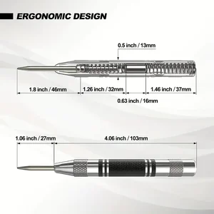 Perfurador central automático, marcador de madeira, metal, aço, mola de carga, localizador de broca, perfurador resistente, carpintaria, ferramenta manual automática 8 principais vendas peças de furadeira - №8