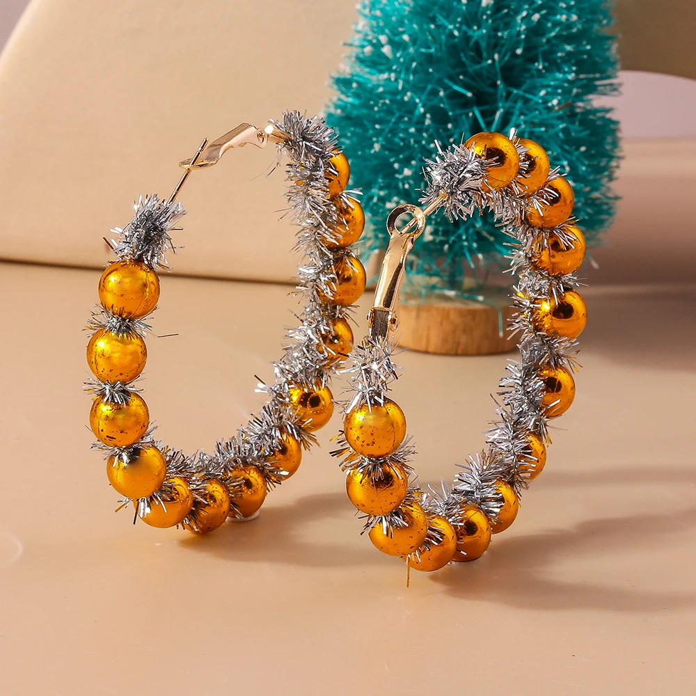 Leslie Bestseller Weihnachtskranz-Ohrringe für Damen, modischer Weihnachtsschmuck, Geschenke zum Glücklichen Neujahr – Detail 5