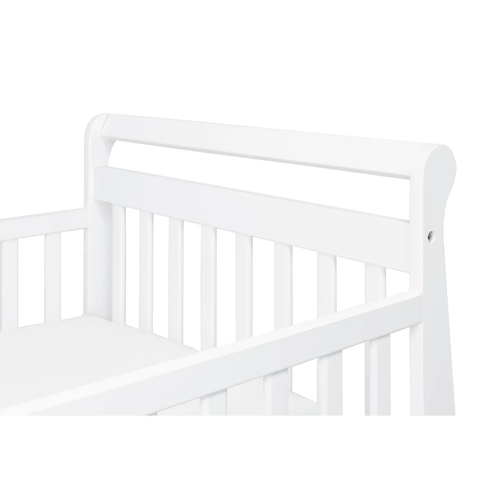 Sleigh Toddler Bed Low Height Safety Rails Solid Pine Wood Mattress Compatible Ideal Transitioning from Crib