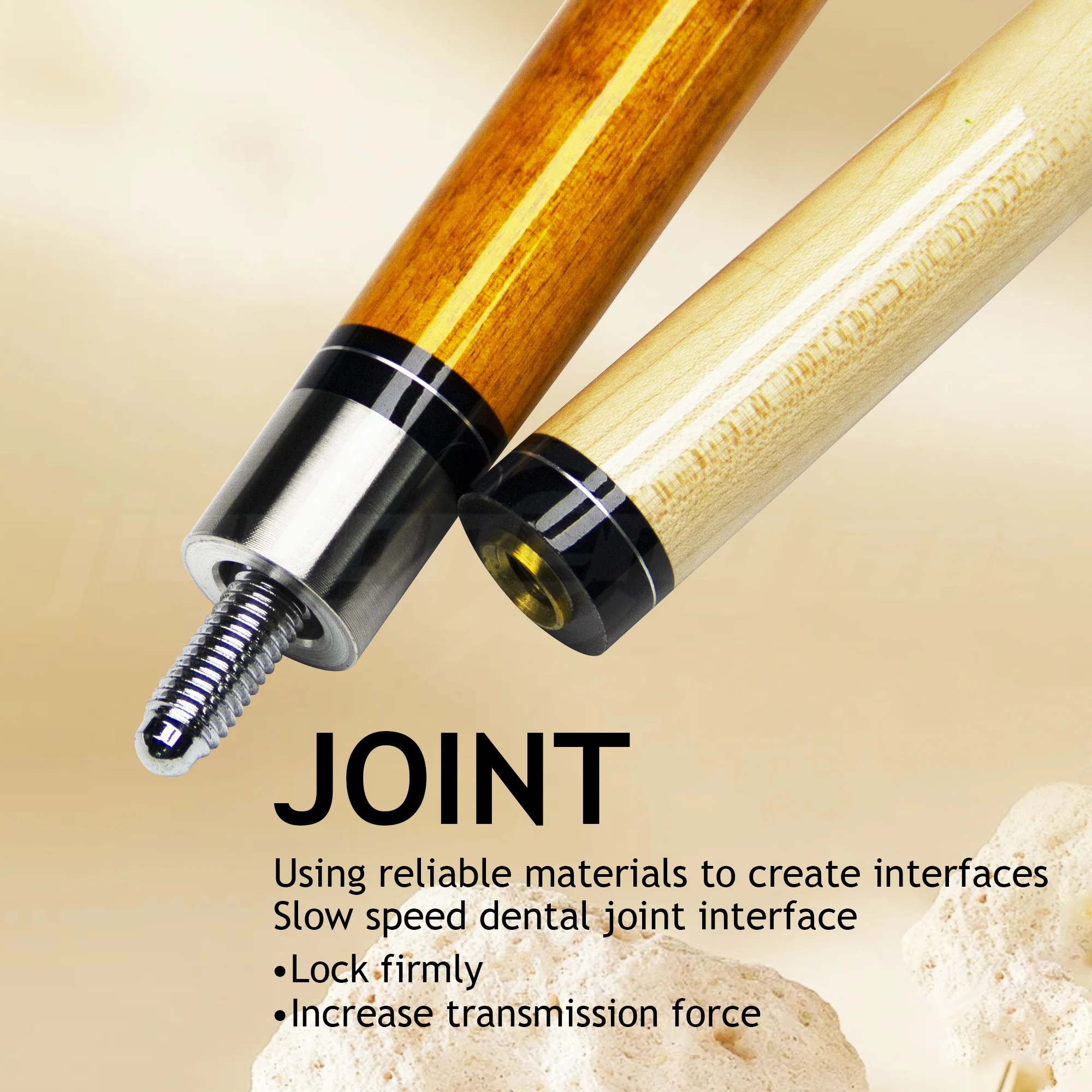 하드락 메이플 큐대 (13mm 다층 가죽 팁, 유니락 퀵 릴리즈 조인트, 충격 흡수, 균형 잡힌 탄성)