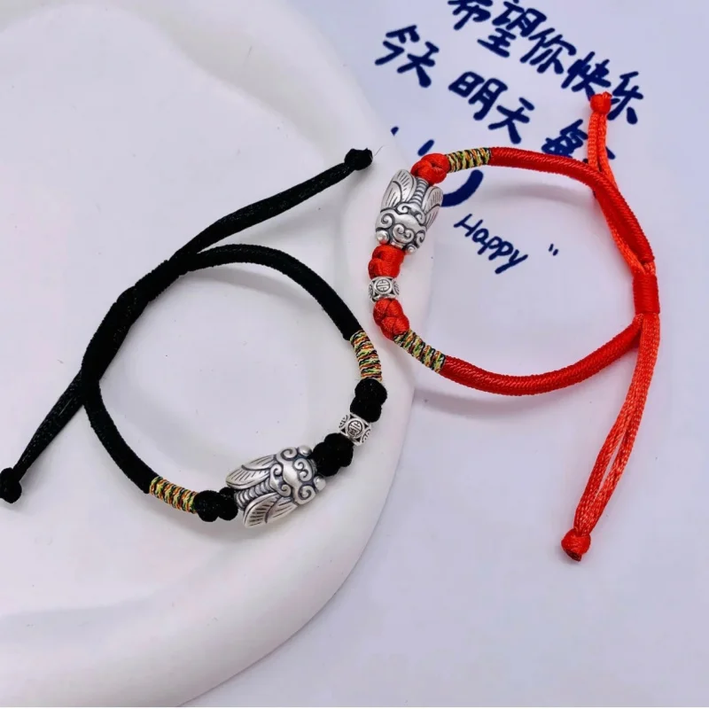 999 Gold List Title Bracelet Blessing Study Silver Red String