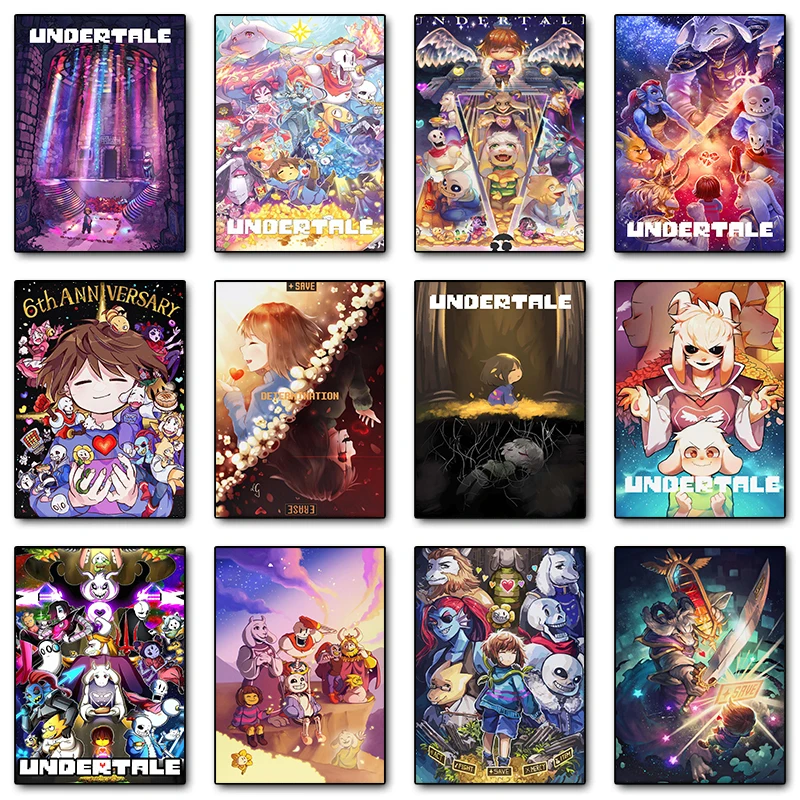 Hot Adventure Video Game Undertale Poster Cartoon Prints Canvas Printing Modern Wall Art Picture for Living Room Home Decor Gift