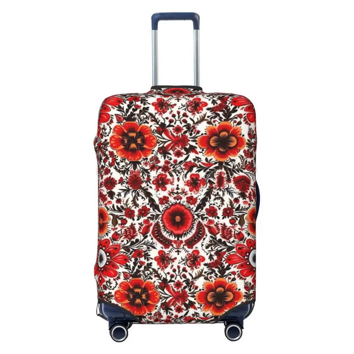 

Custom Funny Ukraine Flowers Luggage Cover Protector Dust Proof Folk Floral Art Travel Suitcase Covers