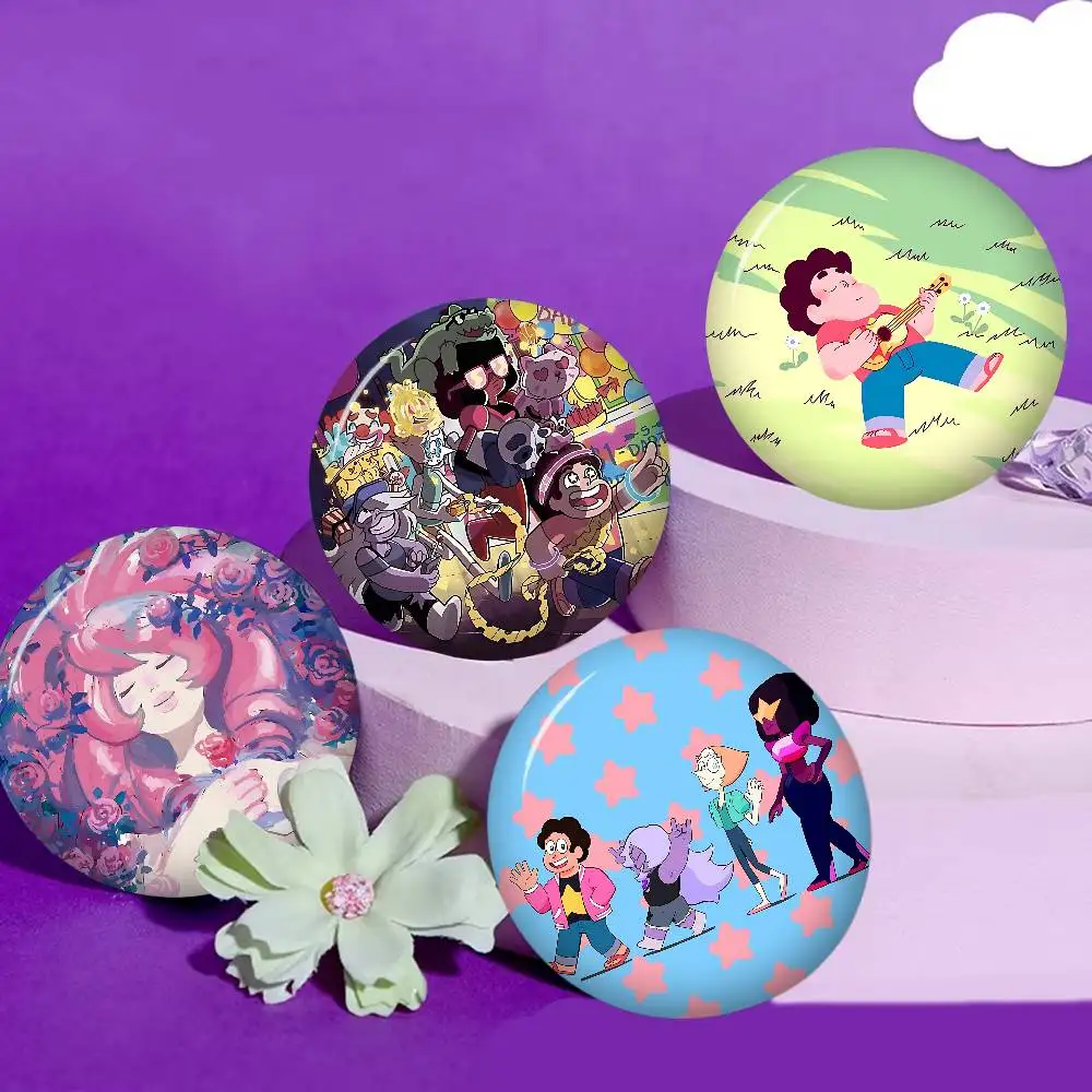 Anime Game Steven Universe Creative Pins Funny Faces Round Snap-in Brooch Badge Backpack Hat Accessories Jewelry Gifts