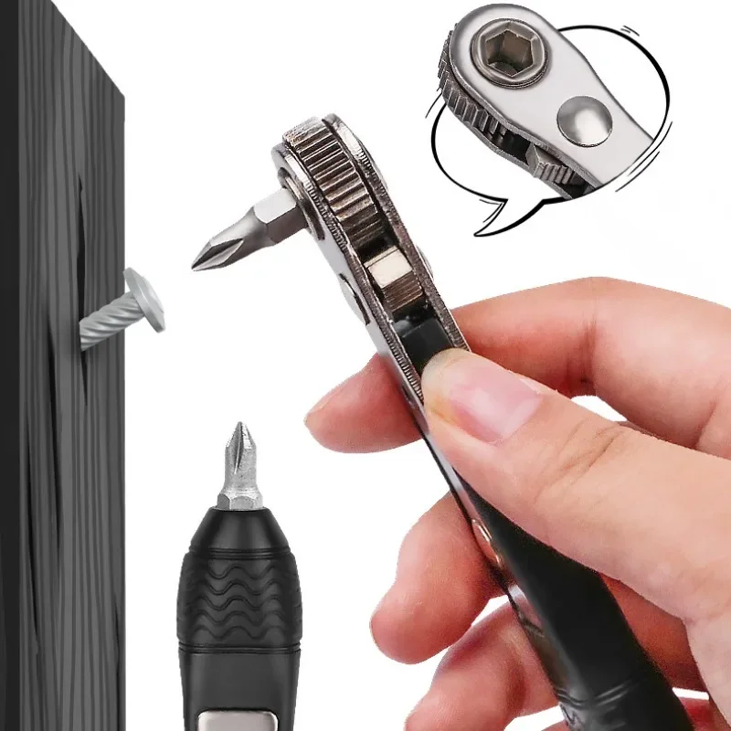 

Hexagon Ratchet Spanner 1/4 Inch Mini Hex Quick Release Socket Repair Wrench Bidirectional Control Double Head Screwdriver Drill