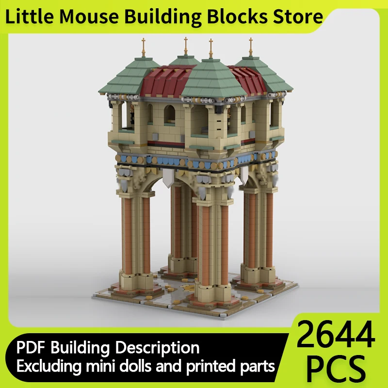 

City Street View Model MOC Building Bricks Classic 4 Column Tower Modular Technology Gifts Holiday Assemble Children Toys Suit