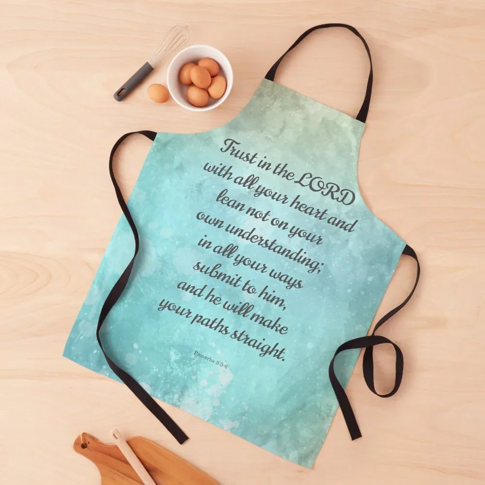 

Proverbs 3:5-6 Encouraging Bible Verse Apron cooks clothes Women Kitchen Funny Apron