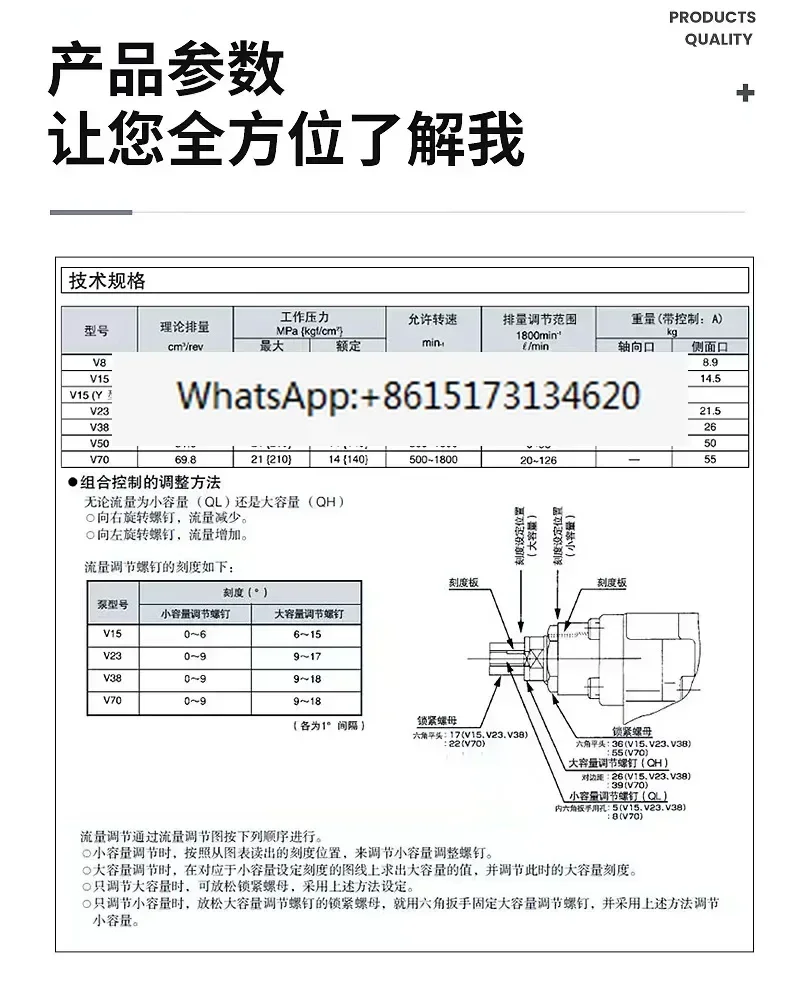 Dajin plunger pump V15A1RX-95A2V23A3A4V38V50V70-30-60RC