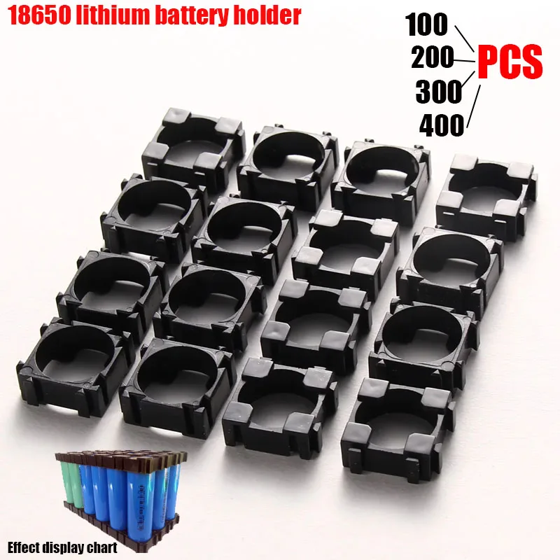 100-400 Pcs 18650 Lithium Battery Holder Anti-shake Plastic Cylindrical Holder Lithium Ion Battery Spacer Battery Holder