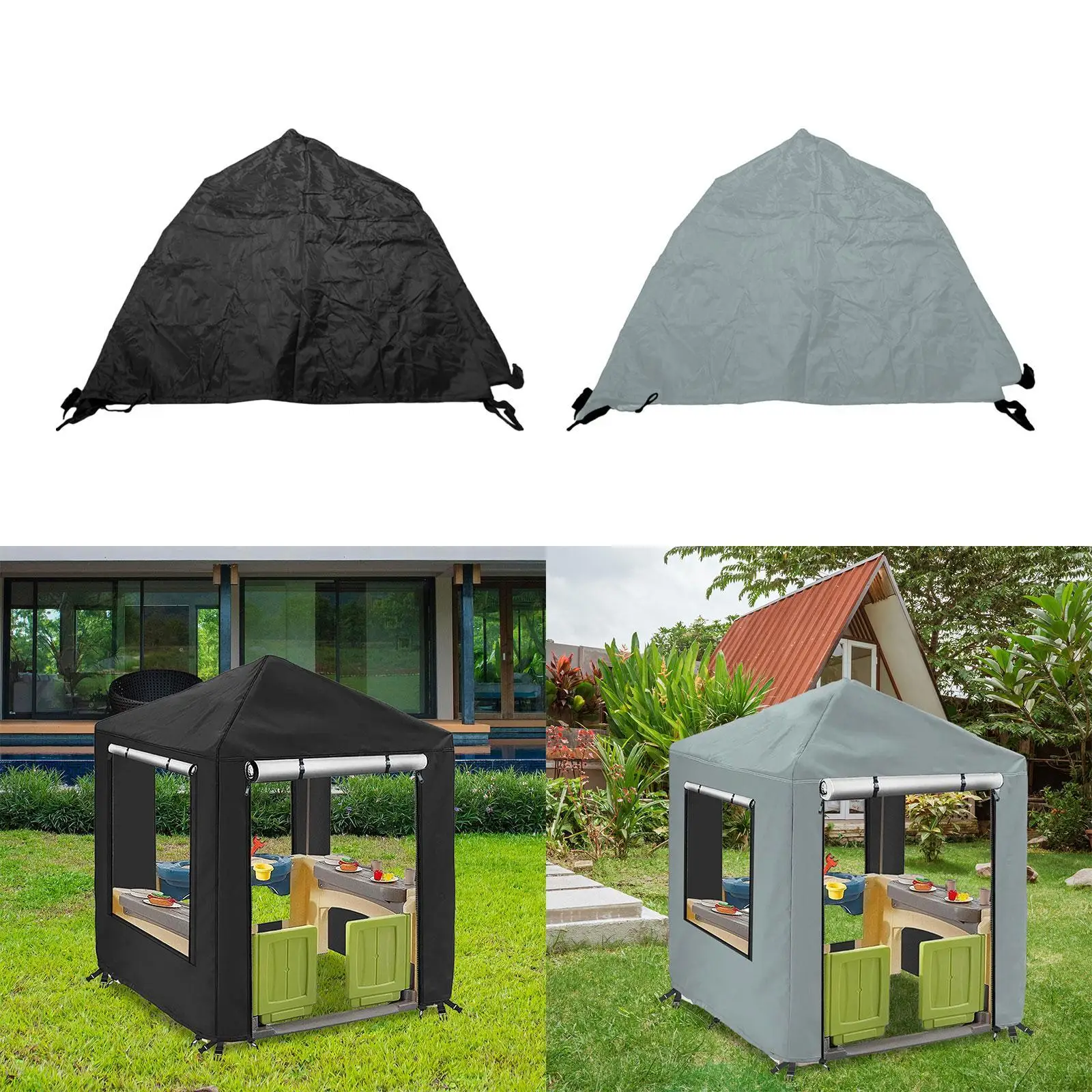 Cubierta para casa de juegos al aire libre, fácil de usar, resistente, a prueba de polvo, cubierta protectora a prueba de viento, tela Oxford ligera, cubierta resistente a la intemperie