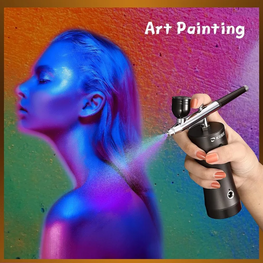 ปืนพ่นสีลมแบบพกพาไร้สาย ชาร์จไฟได้ ขนาดมินิ เหมาะสำหรับแต่งหน้า สักลาย ทำเล็บ และเพ้นท์หน้า