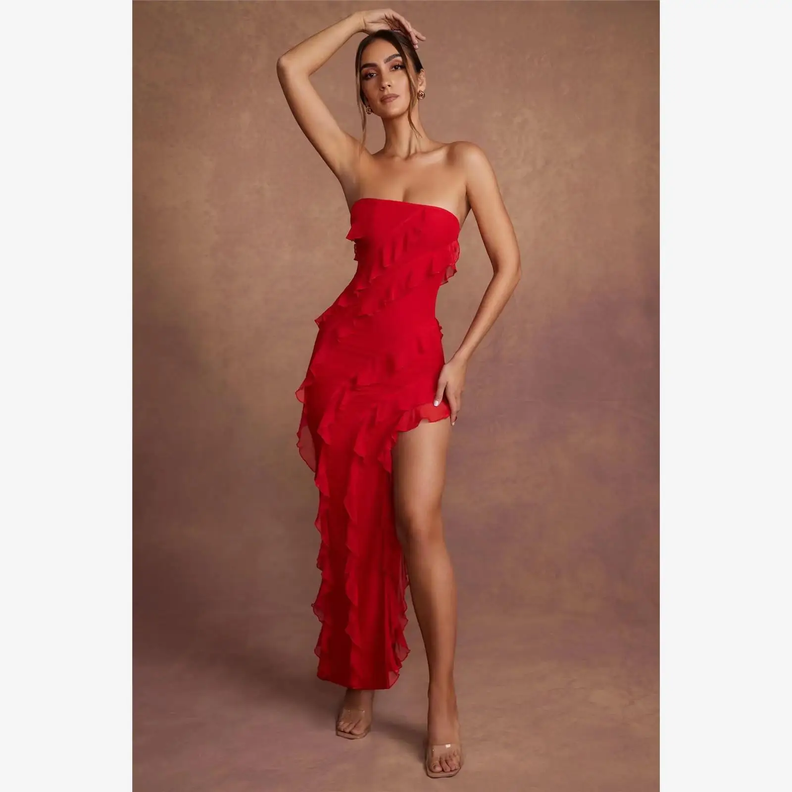 

Sexy Split Sexy Par Dr Women's Faionable Strapl Gown H-Line Cotton Linen Blend Tee-Quarter Sve Ciwalk Dr