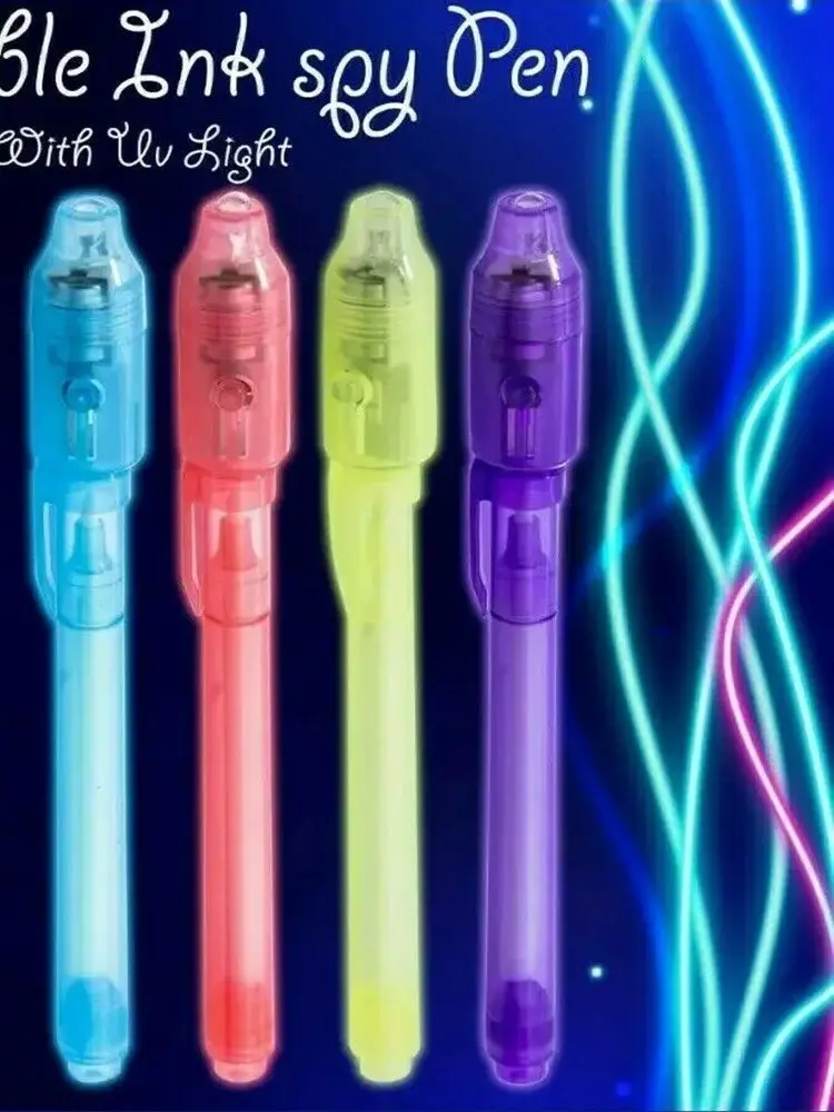 Stylo à encre invisible 12 pièces, stylo espion avec lumière UV, marqueur magique pour message secret, prix de boîte de trésor, cadeaux de fête pour enfants, cadeau de jouets
