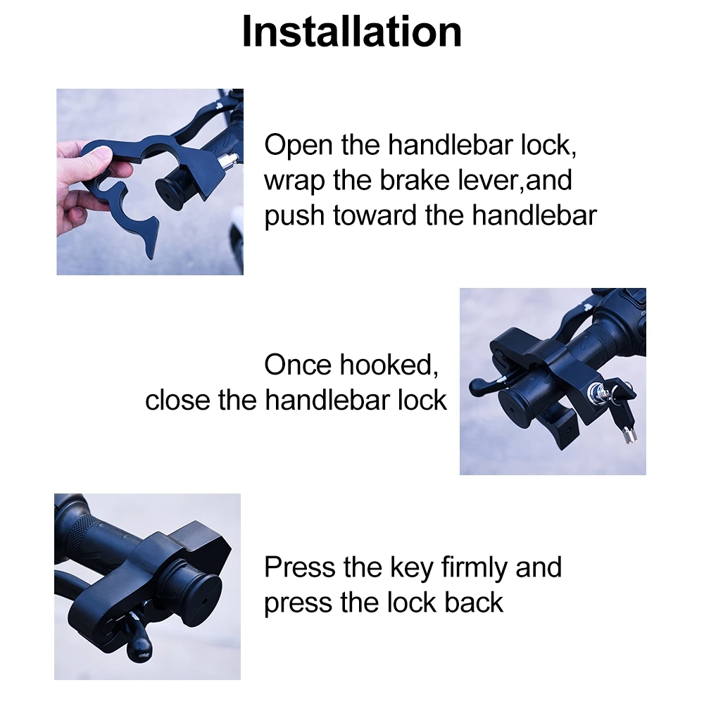 Bloqueo de manillar de motocicleta, dispositivo de bloqueo antirrobo de alta resistencia, último agarre de seguridad y bloqueo de acelerador para