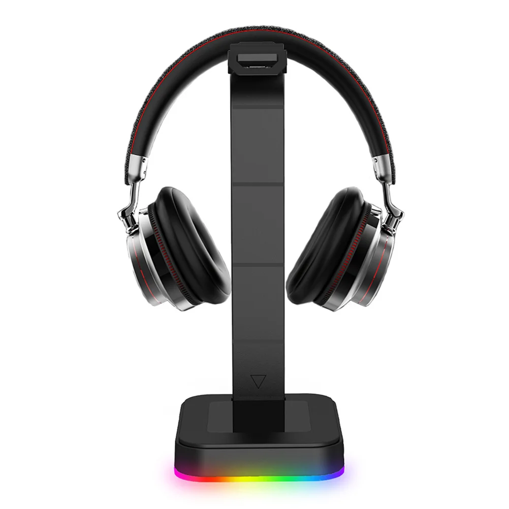 

Desktop Headset Holder Rgb Breathing Light USB Hub Nonslip Base Durable ABS Material Heightened Edges Headset Holder