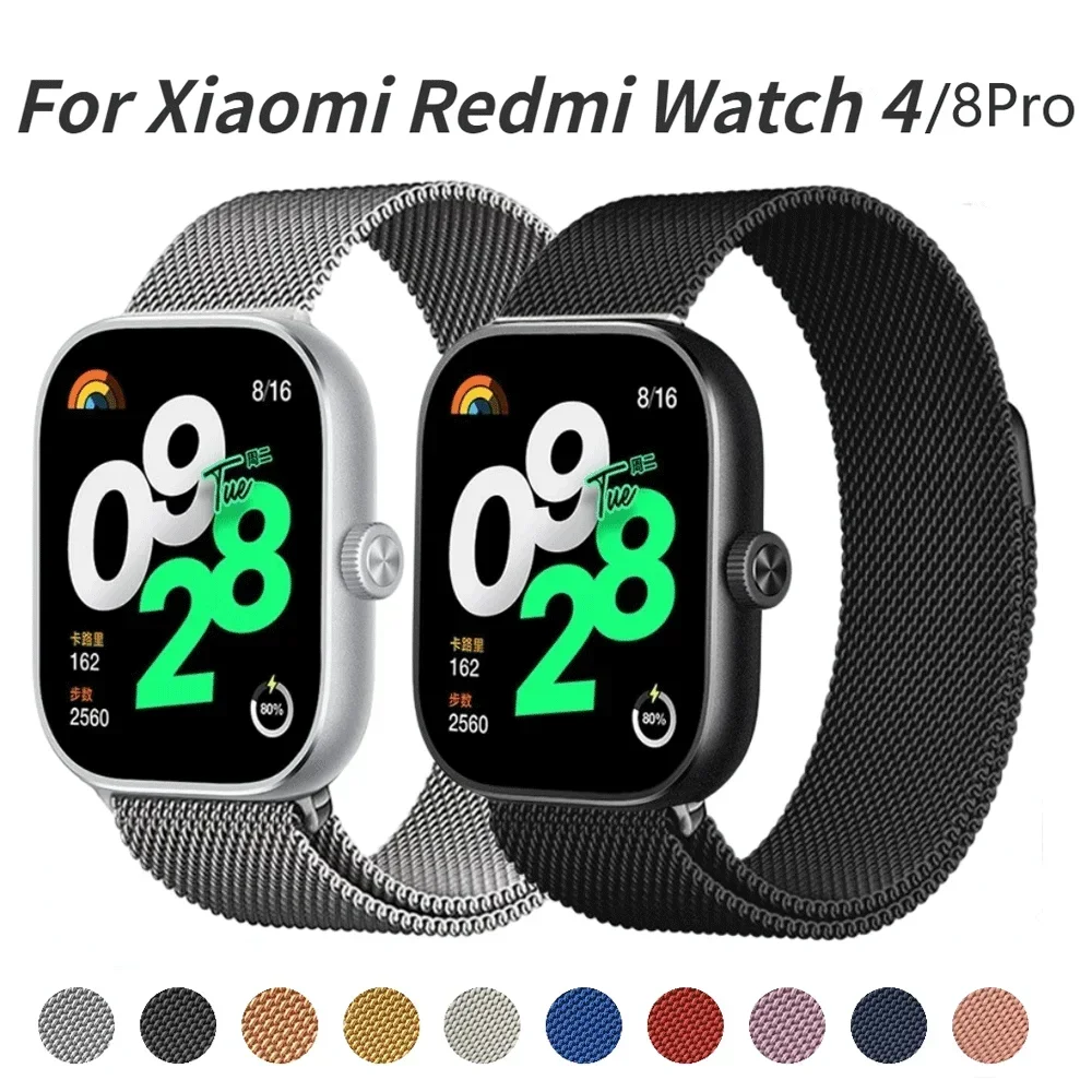 

Magnetic Loop Sport Strap For Xiaomi Redmi watch 4,Smartwatch Replacement Metal Wristband Bracelet For Xiaomi band 8 pro