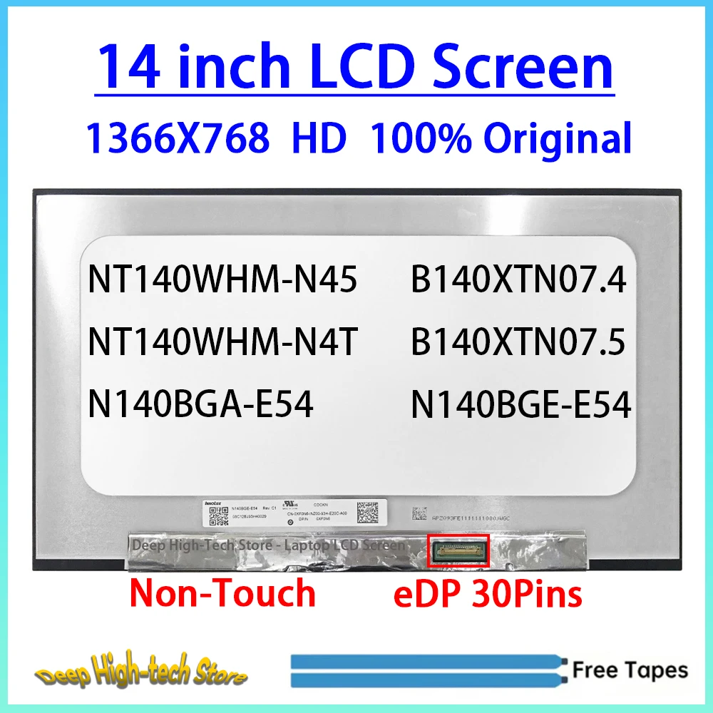 14" Laptop LCD Screen NT140WHM-N45 N4T N140BGA N140BGE-E54 B140XTN07.4 7.5 For Dell Latitude 3420 5400 5401 Display Matrix Panel