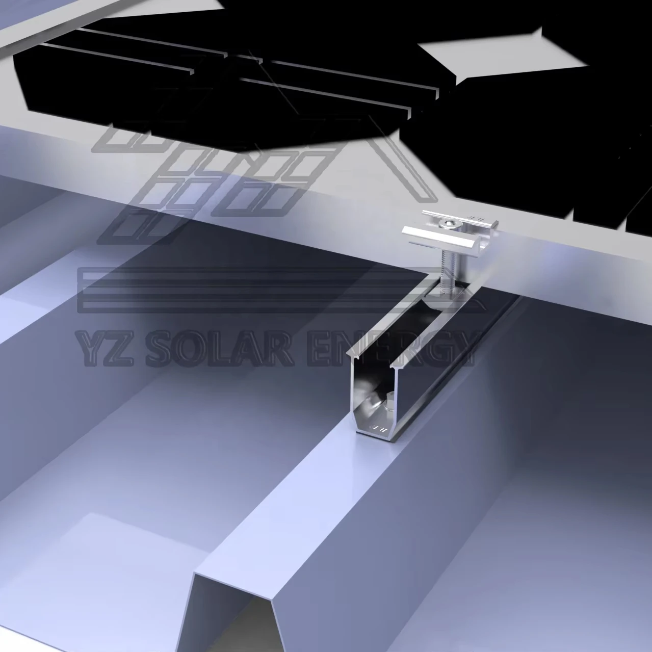 Economic Trapezoidal Profile Solar Mini Rail Solar Panel Mounting System Aluminum Short Rail For Metal Roof - Detail 1