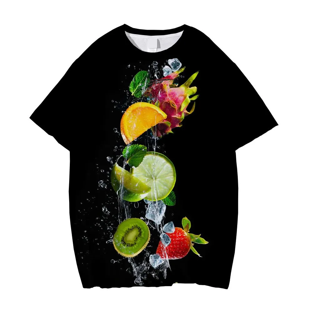 Summer Fashion Cool Fruit Party Men's t-shirt new Trend Comfortable Leisure Print Fun Oversized Round Neck Short Sleeve Tees Top