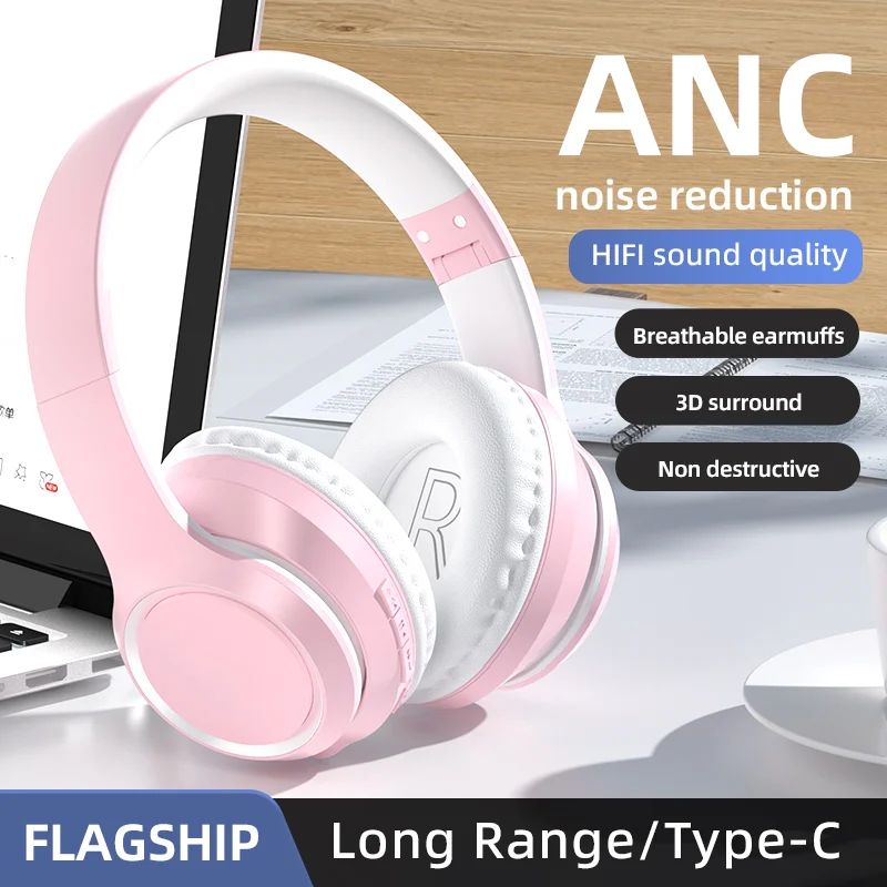 ANC Noise Reduction Wireless Headphones and Earphones Bluetooth Wireless P-B20 True Stereo Xaomi Music Wired Earphone Hifi Bass