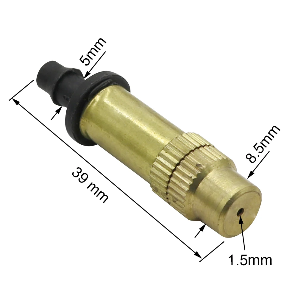 Garden Watering Irrigation Cooling Atomization Sprinklers Adjustable Brass Mist Particles Fine Mist Connection 4/7 Hose