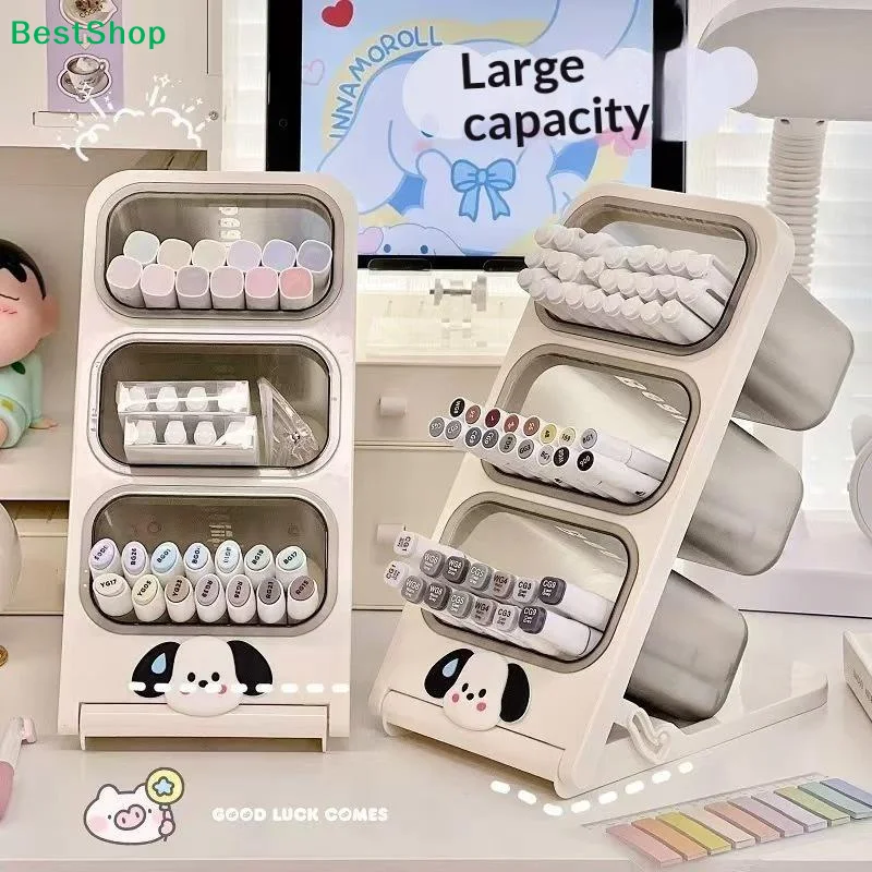 〔Z〕Detachable Slant Insert Pen Holder, Home Desk Pen Box, Office Desktop Pen Stand, Multi-layer Student Stationery Box 1/2PCS