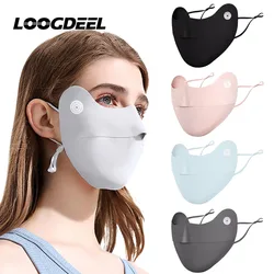 LOOGDEEL-mascarilla facial Anti-UV para ciclismo, máscara de seda de hielo, ajustable, transpirable, para caza, correr, deporte, bufanda