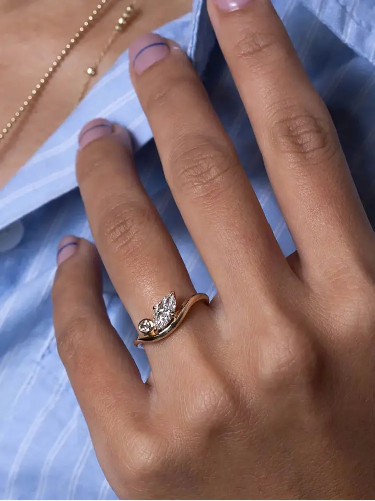 925 فضة موضة فاخرة الخامس شكل ماركيز الزركون خاتم للنساء حفلة خطوبة ارتداء اليومي جودة عالية غرامة مجوهرات #6