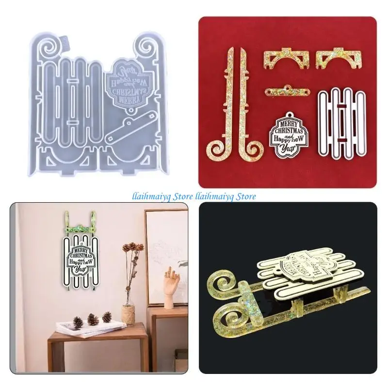 573B قالب زينة عيد الميلاد قالب ديكور الحائط قالب صب الايبوكسي للديكور المنزلي