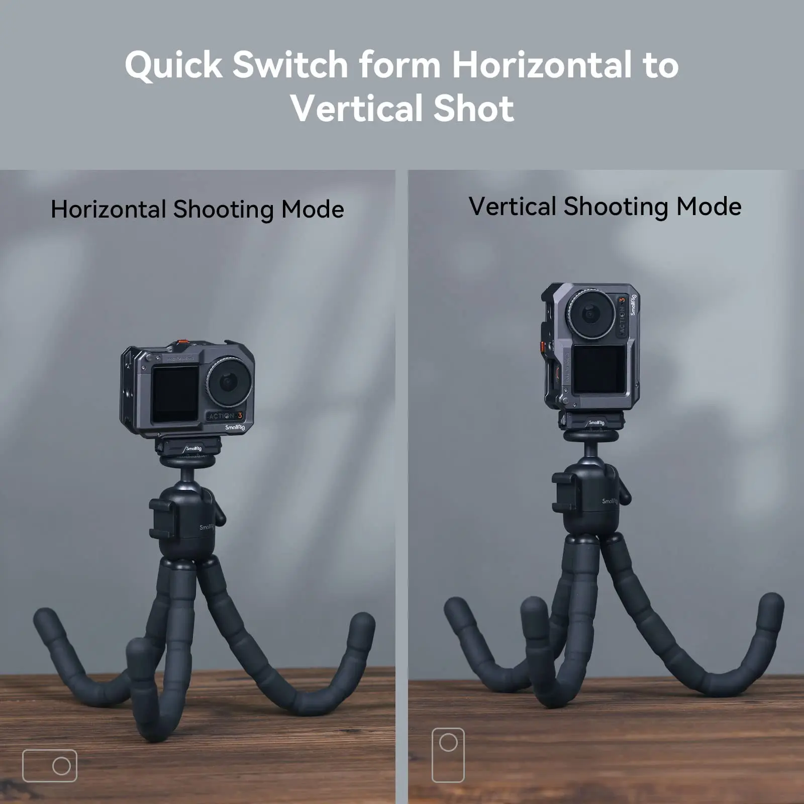 SmallRig Camera Cage, Estrutura protetora, compatível para DJI Mic, Osmo Action 4 a 4119, 4/3