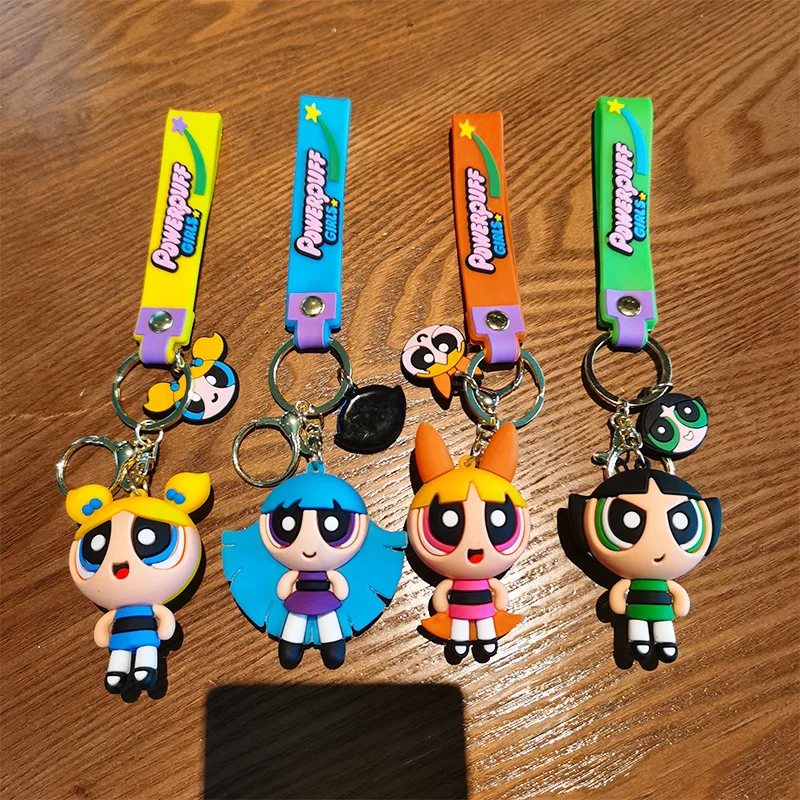موسم Powerpuff Girls، مناسب لكل من الرجال والنساء، يتميز بحقائب الظهر وسلاسل المفاتيح الدمية وديكورات السيارة وهدايا عيد الميلاد