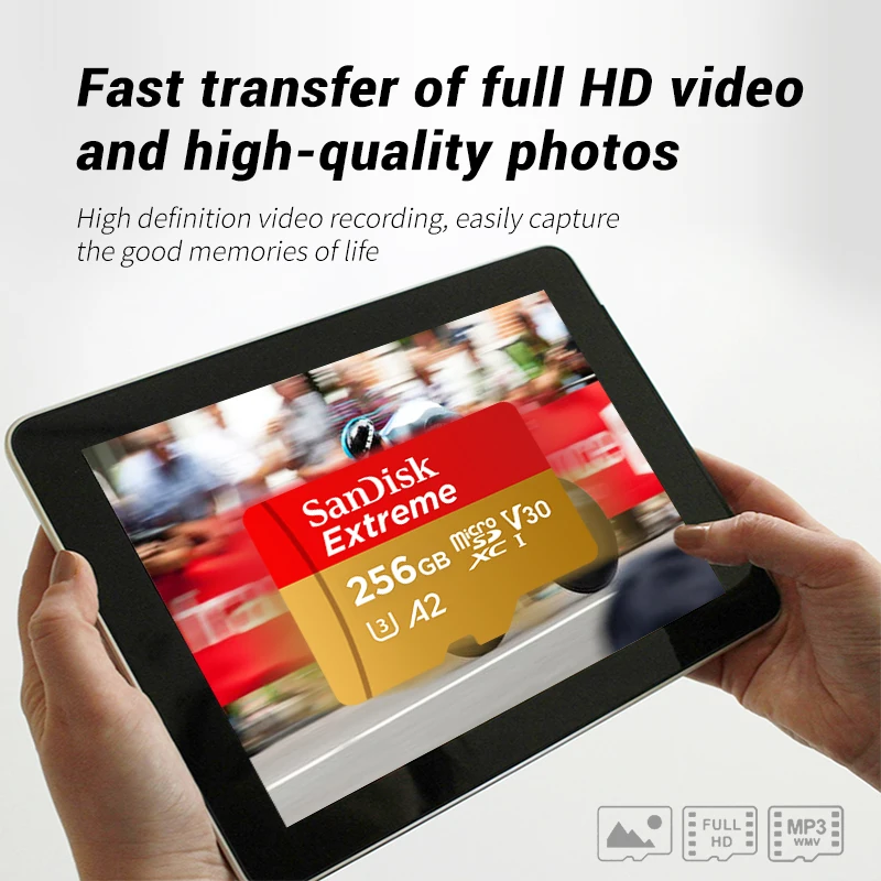 Карта памяти SanDisk TransFlash Extreme A2 U3 V30 microSDXC 1 ТБ 512 ГБ 256 ГБ 128 ГБ 64 ГБ Карта цифровой памяти с памятью до 190 МБ/с