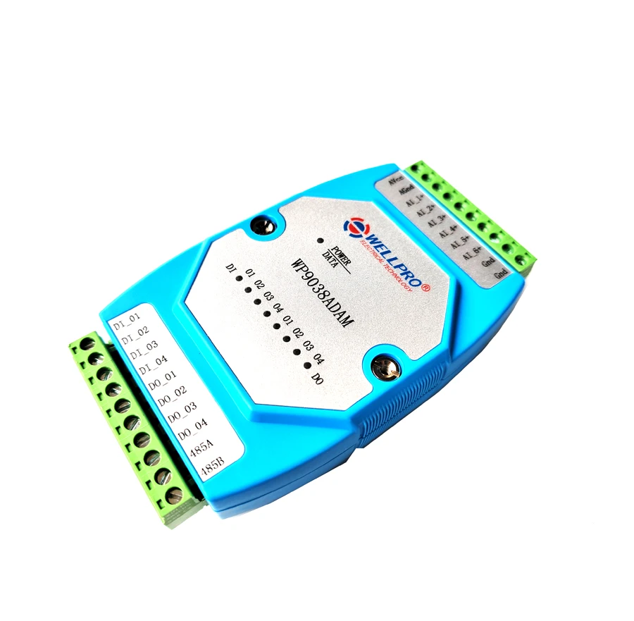 6AI 4DI 4DO 0-20MA 4-20MA input Digital input and output module RS485 MODBUS RTU communication WP9038ADAM WELLPRO